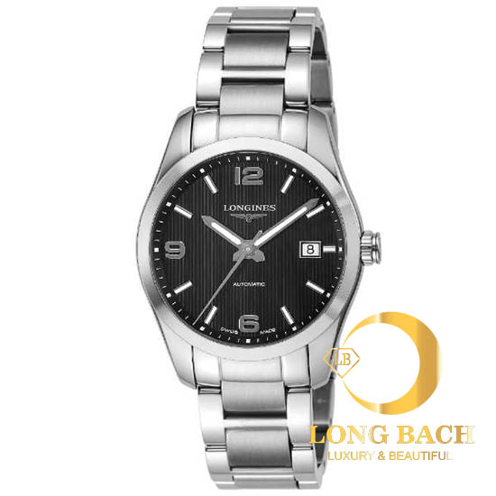 lbwm ĐỒNG HỒ NAM LONGINES L27854566 MÁY CƠ KÍNH SAPPHIRE MẶT ĐEN NAM TÍNH L2.785.4.56.6