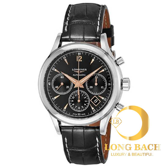 lbwm ĐỒNG HỒ NAM LONGINES L27504560 MÁY CƠ DÂY DA MẶT ĐEN NAM TÍNH L2.750.4.56.0