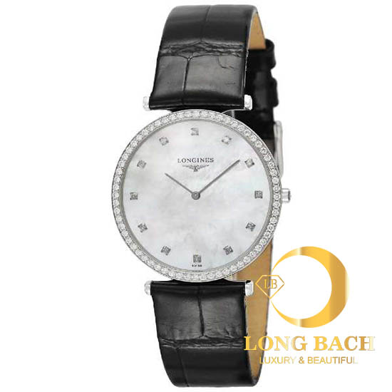 lbwm ĐỒNG HỒ NỮ LONGINES L47410802 MÁY PIN DÂY DA MẶT TRẮNG TRẺ TRUNG L4.741.0.80.2