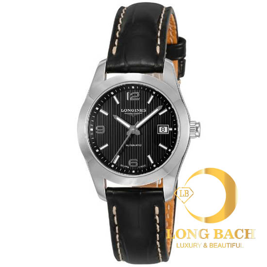 lbwm ĐỒNG HỒ NỮ LONGINES L22854563 MÁY CƠ DÂY DA MẶT ĐEN CÁ TÍNH L2.285.4.56.3