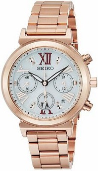 lbwm ĐỒNG HỒ NỮ SEIKO LUKIA NĂNG LƯỢNG MẶT TRỜI THÉP KHÔNG GỈ MẠ VÀNG HỒNG SSVS026