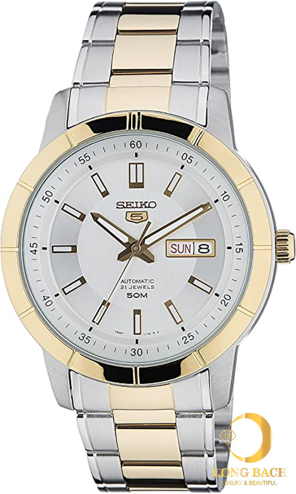 lbwm ĐỒNG HỒ NAM SEIKO 5 SNKN58K1 DÂY VÀNG & BẠC