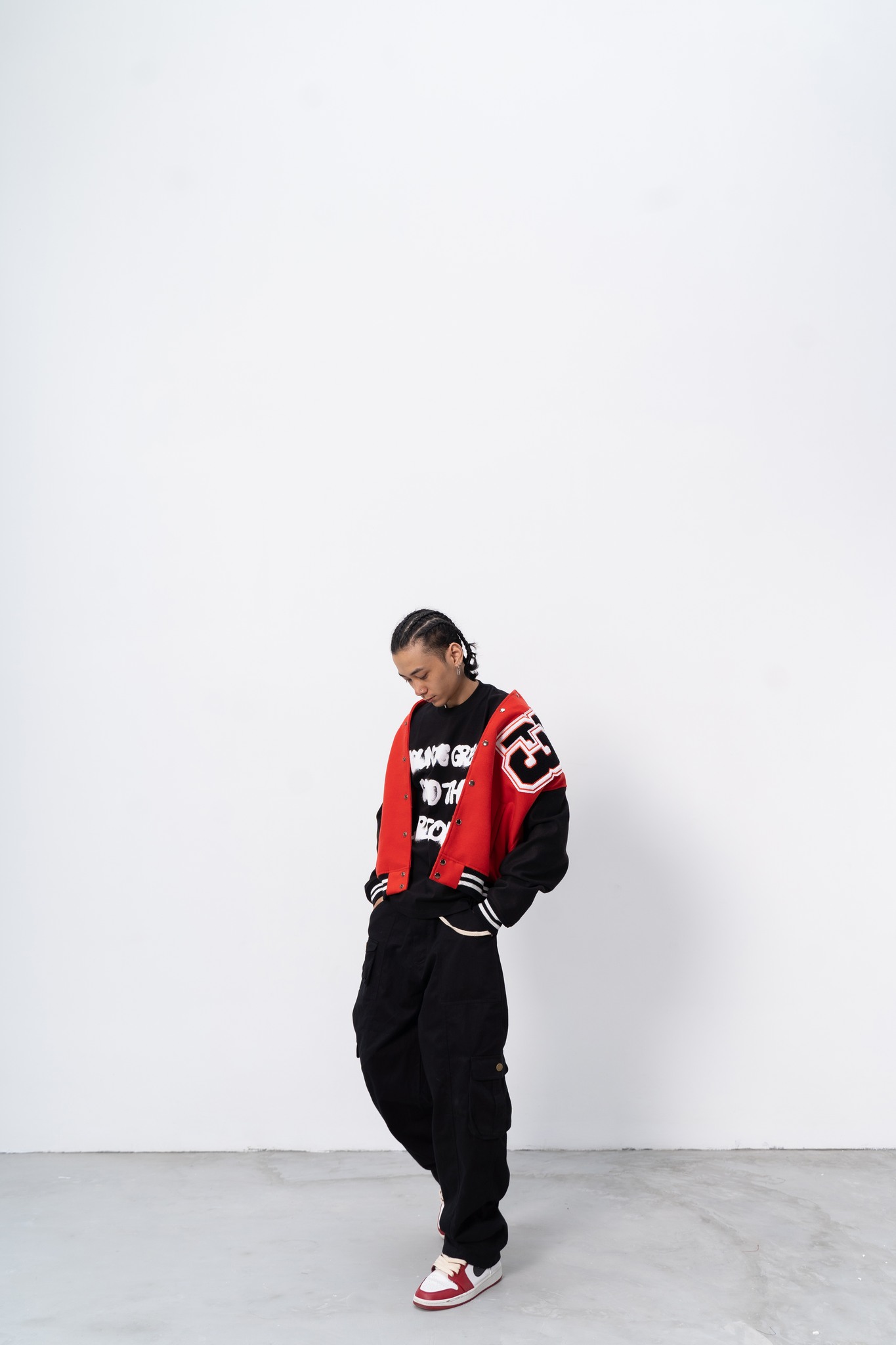 SYNTHETIC WOOL VARSITY JACKET