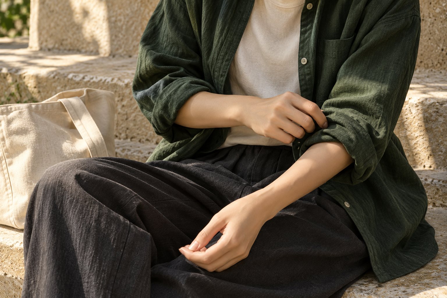 Chi tiết trang phục và chất liệu trong tủ đồ mỗi ngày của Young Green
