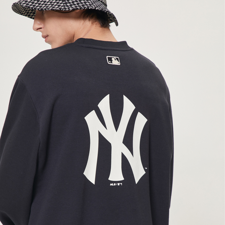 Áo sweater MLB cổ tròn thun nỉ thêu chữ NY  Lazadavn