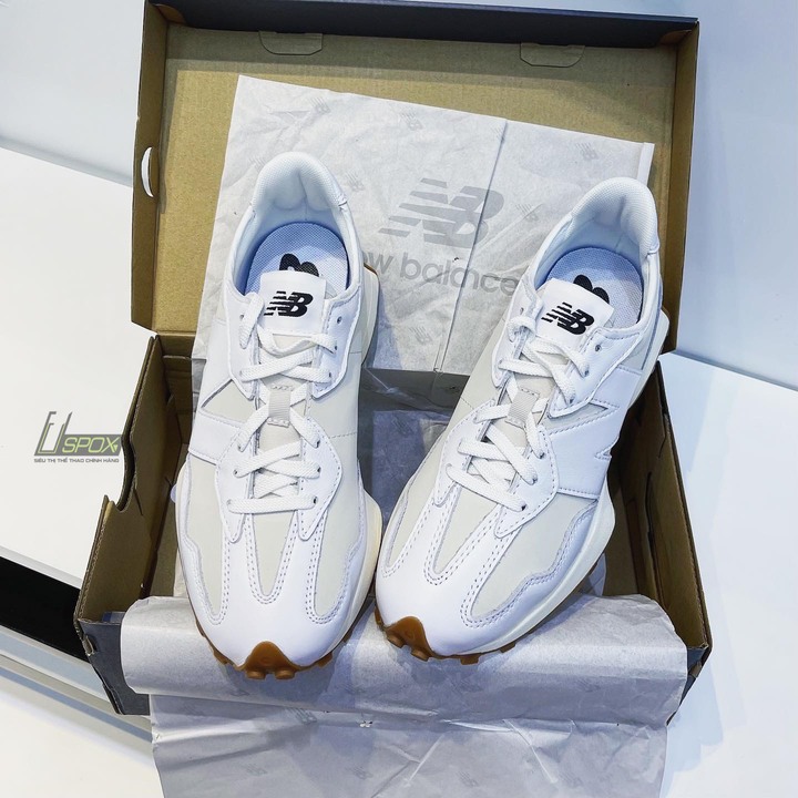 new balance 327 white silver gum