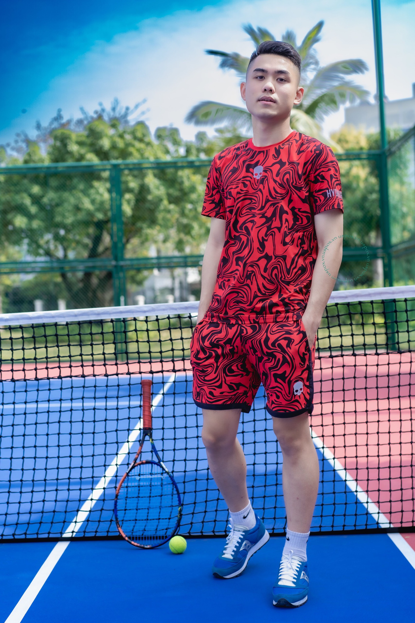 ハイドロゲン テニスウェア パンツ HYDROGEN テニス用ショートパンツ L