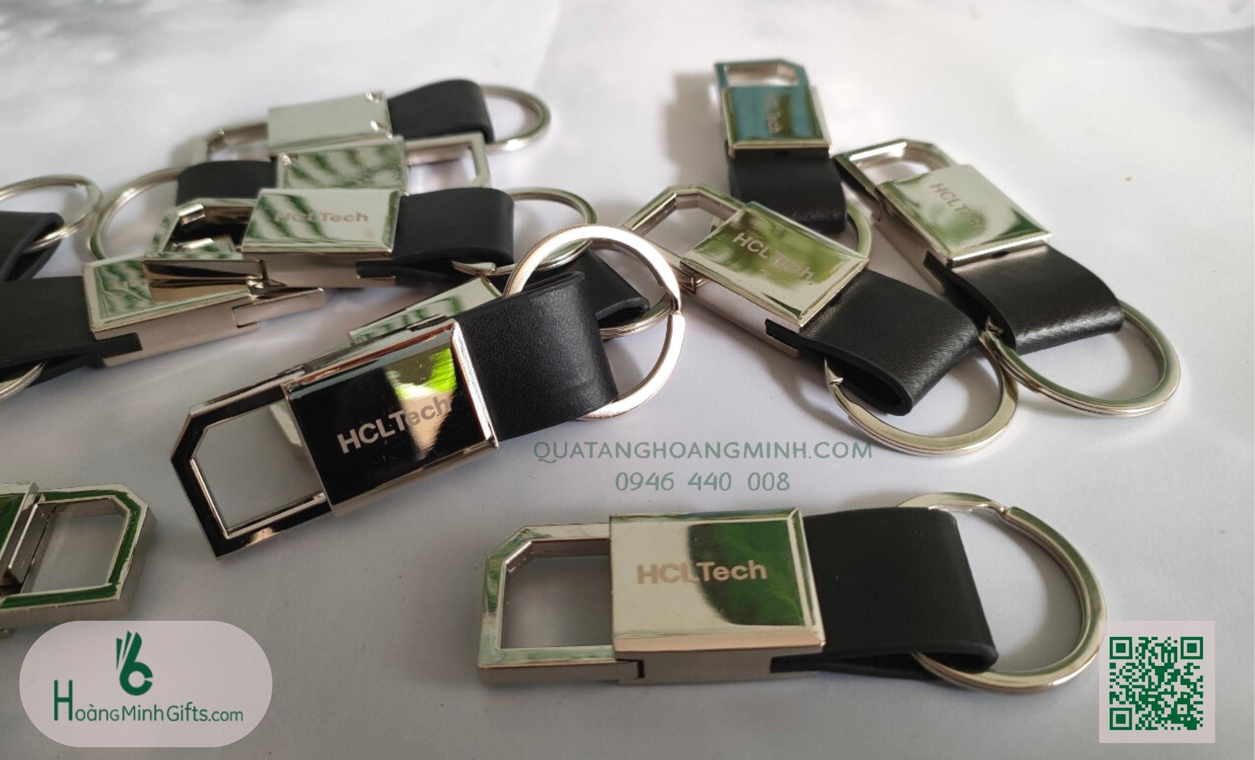 MÓC KHÓA KIM LOẠI PHỐI DA CAO CẤP KHẮC LOGO - KHÁCH HÀNG HLC TECH Quà ...