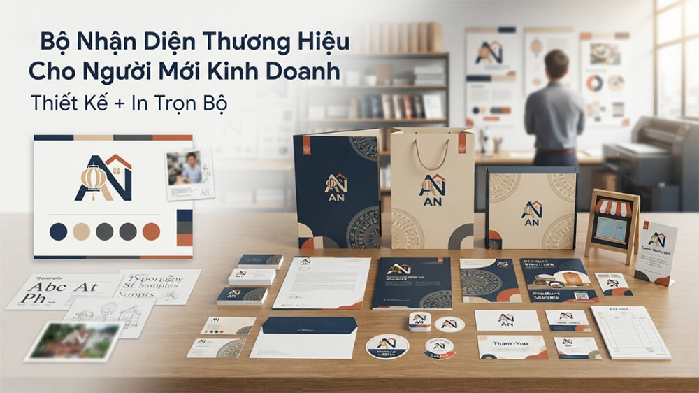 Bộ Nhận Diện Thương Hiệu Cho Người Mới Kinh Doanh - Thiết Kế + In Trọn Bộ