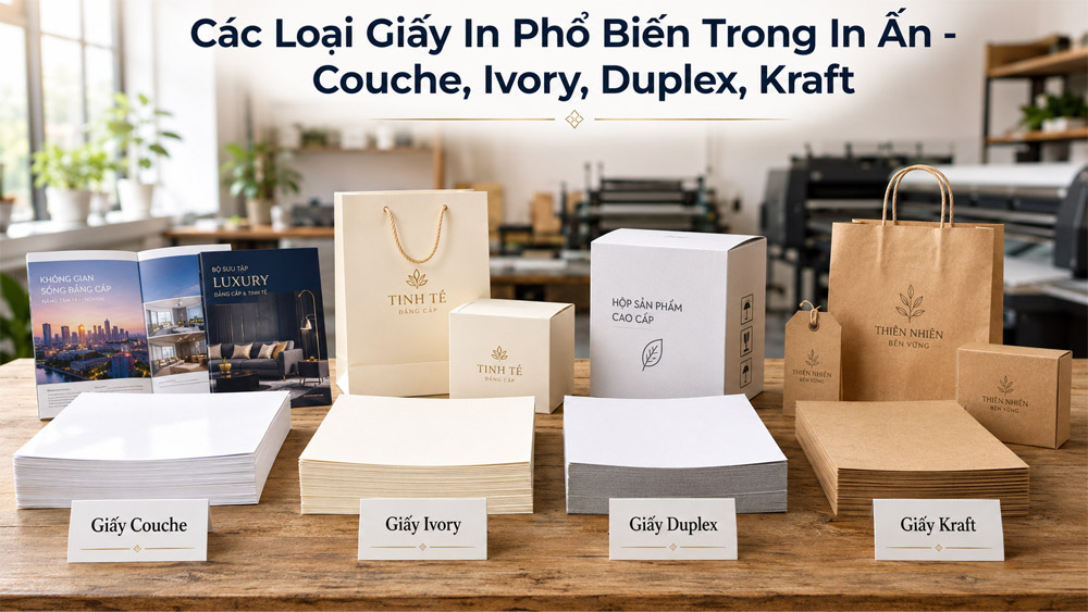 Các Loại Giấy In Phổ Biến Trong In Ấn - Couche, Ivory, Duplex, Kraft