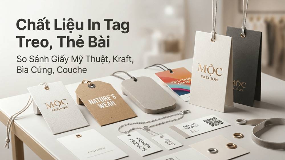 Chất Liệu In Tag Treo, Thẻ Bài - So Sánh Giấy Mỹ Thuật, Kraft, Bìa Cứng, Couche