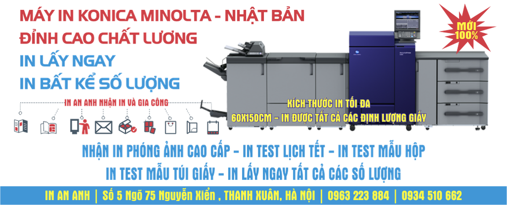 Những yếu tố ảnh hưởng đến bảng giá in nhanh konica, in lấy gấp