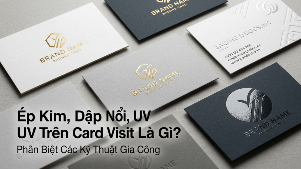 Ép Kim, Dập Nổi, UV Trên Card Visit Là Gì? Phân Biệt Các Kỹ Thuật Gia Công