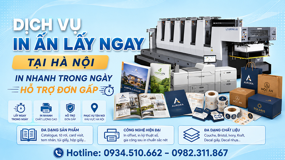 In Ấn Lấy Ngay Tại Hà Nội - In Nhanh Trong Ngày, Hỗ Trợ Đơn Gấp