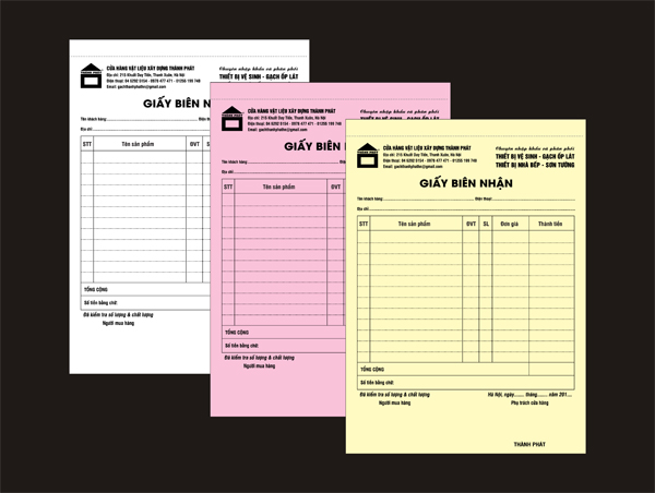 In hóa đơn 3 liên bán lẻ, biểu mẫu Carbonless giá rẻ, in nhanh