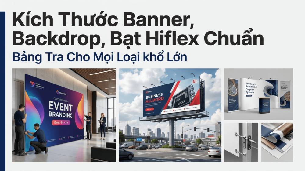 Kích Thước Banner, Backdrop, Bạt Hiflex Chuẩn - Bảng Tra Cho Mọi Loại Khổ Lớn