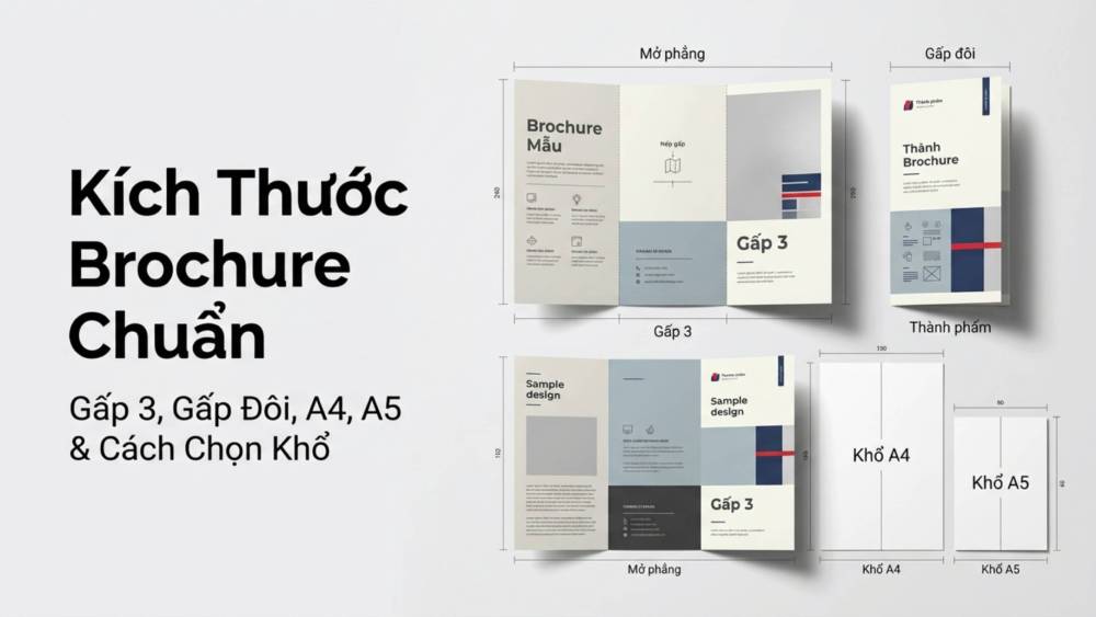 Kích Thước Brochure Chuẩn - Gấp 3, Gấp Đôi, A4, A5 & Cách Chọn Khổ