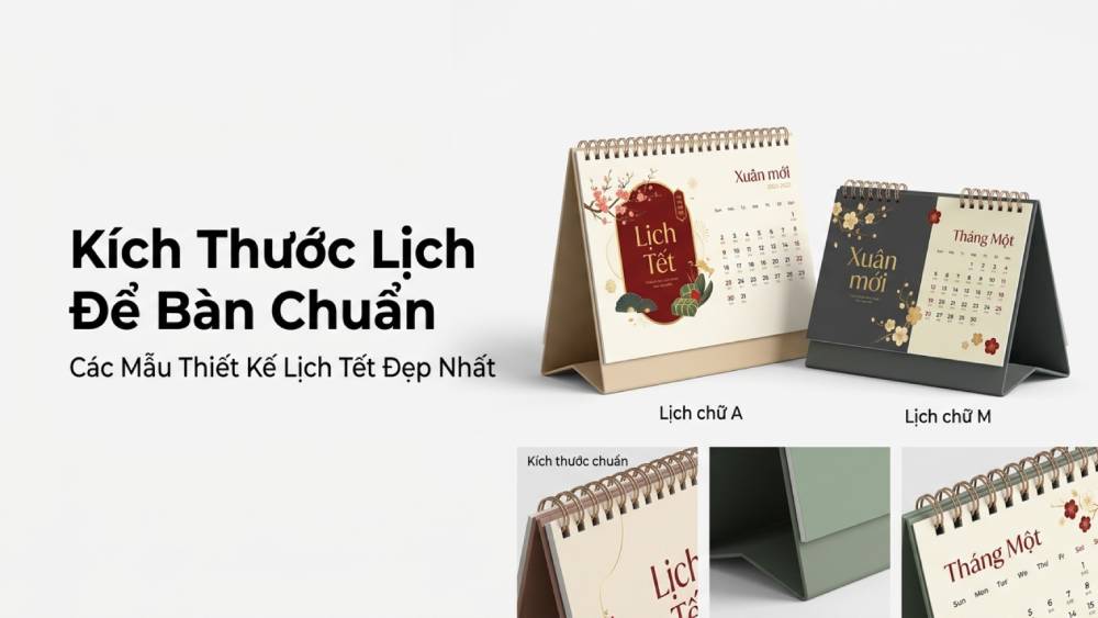Kích Thước Lịch Để Bàn Chuẩn Và Các Mẫu Thiết Kế Lịch Tết Đẹp Nhất