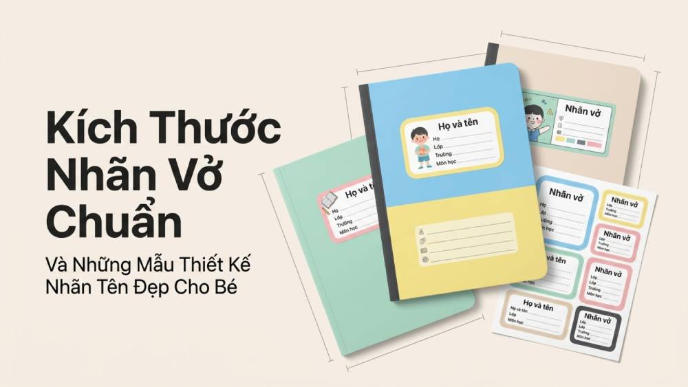 Kích Thước Nhãn Vở Chuẩn Và Những Mẫu Thiết Kế Nhãn Tên Đẹp Cho Bé
