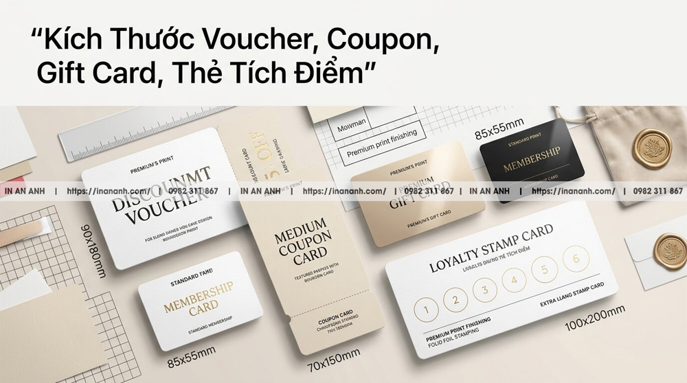 Kích Thước Voucher, Coupon, Gift Card, Thẻ Tích Điểm