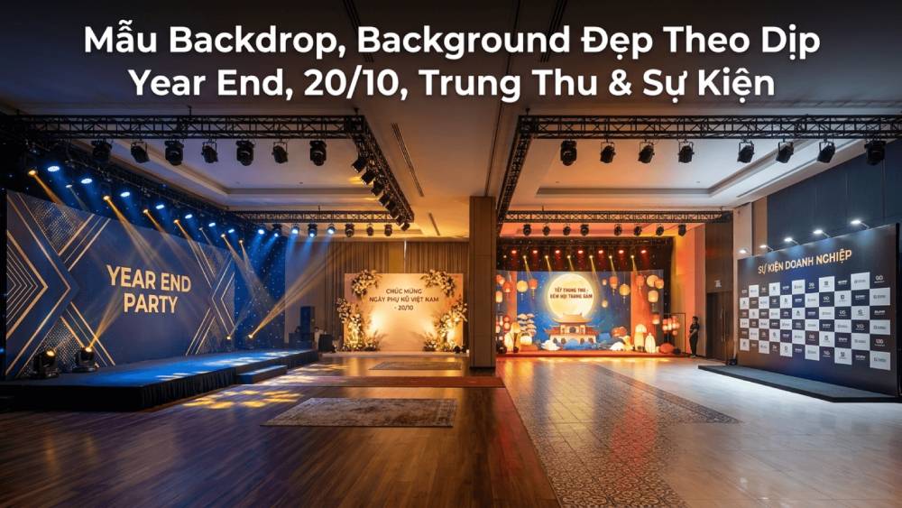 Mẫu Backdrop, Background Đẹp Theo Dịp - Year End, 20/10, Trung Thu & Sự Kiện