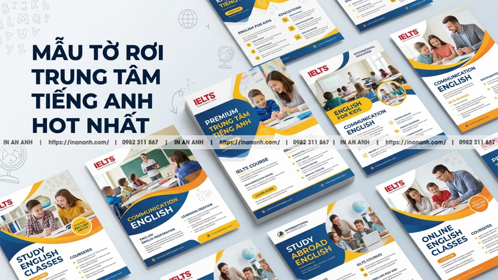 20 Mẫu Tờ Rơi Trung Tâm Tiếng Anh, IELTS, Kỹ Năng - Hút Học Viên