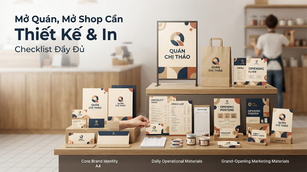 Mở Quán, Mở Shop Cần Thiết Kế & In Những Gì? Checklist Đầy Đủ