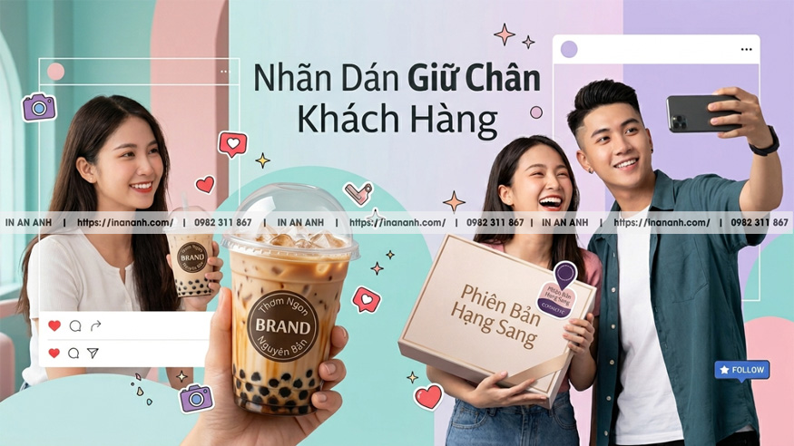 Sticker Trên Ly Trà Sữa Và Hộp Mỹ Phẩm Giữ Chân Khách Quay Lại