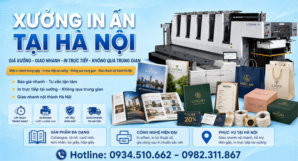 Xưởng In Ấn Tại Hà Nội - Giá Xưởng, Giao Nhanh, In Trực Tiếp