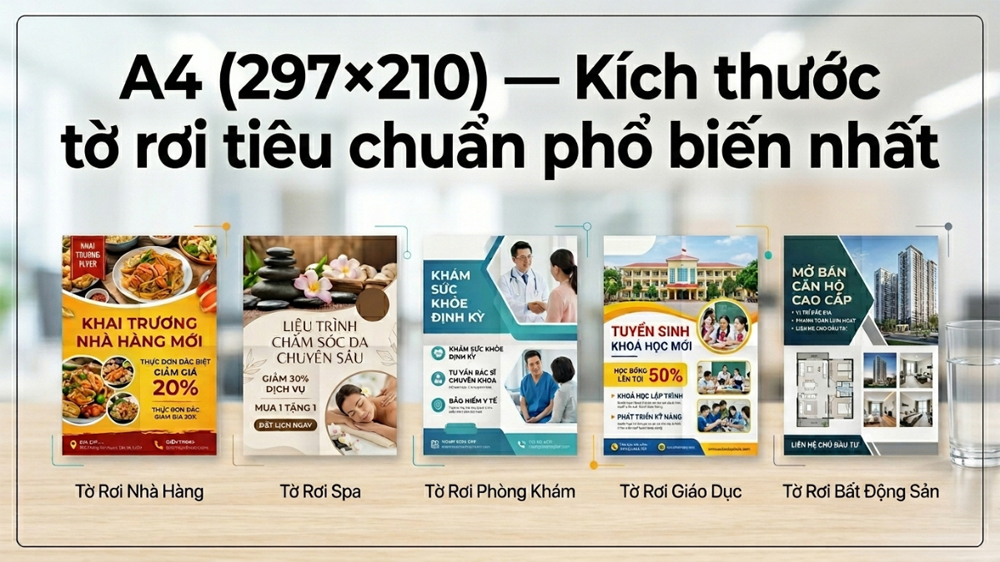 A4 297x210 Kích Thước Tờ Rơi Chuẩn Phổ Biến Nhất