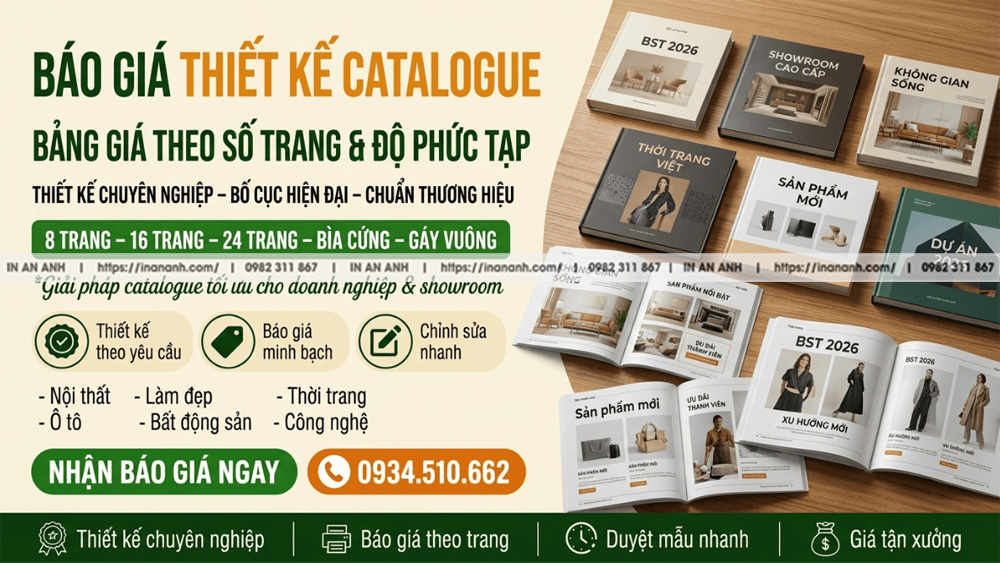 Báo Giá Thiết Kế Catalogue - Bảng Giá Theo Số Trang & Độ Phức Tạp
