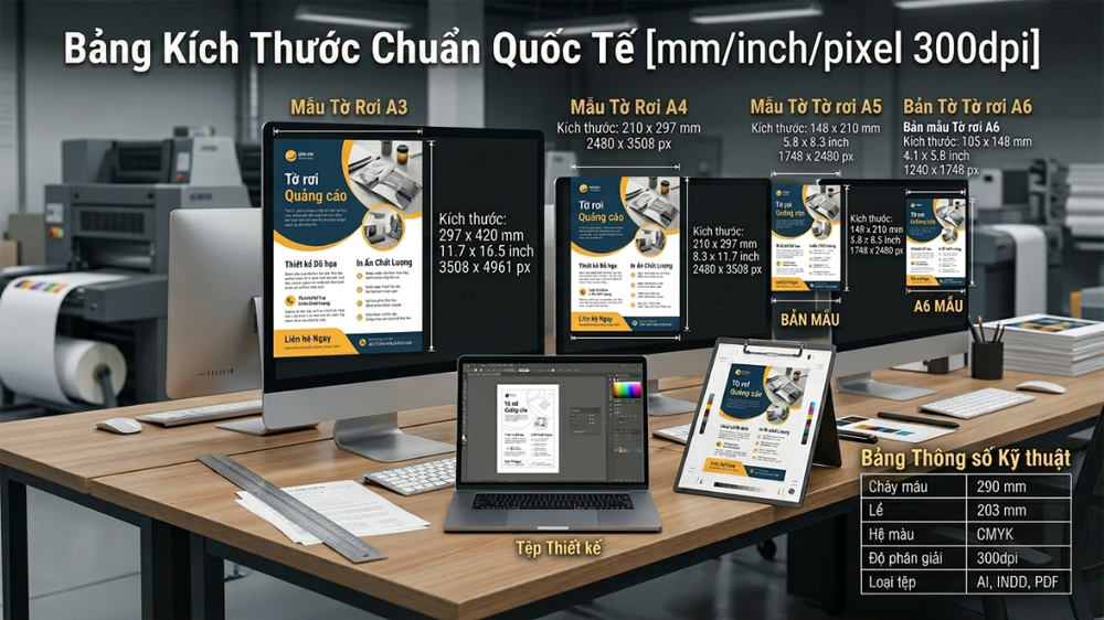 Bảng Kích Thước Chuẩn Quốc Tế Mm Inch Pixel 300dpi