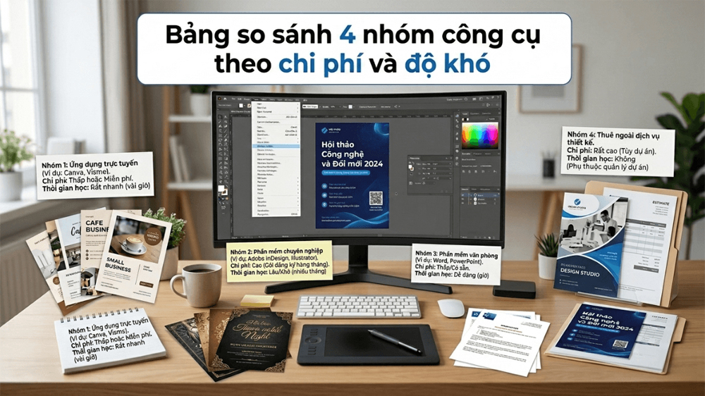 Bảng So Sánh 4 Nhóm Công Cụ Theo Chi Phí Và Độ Khó