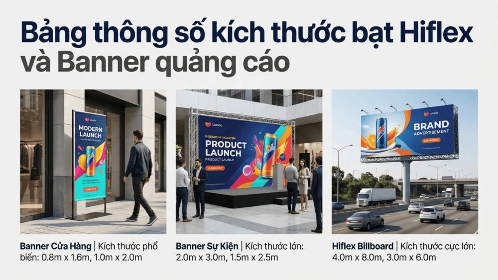 Bảng Thông Số Kích Thước Bạt Hiflex Và Banner Quảng Cáo