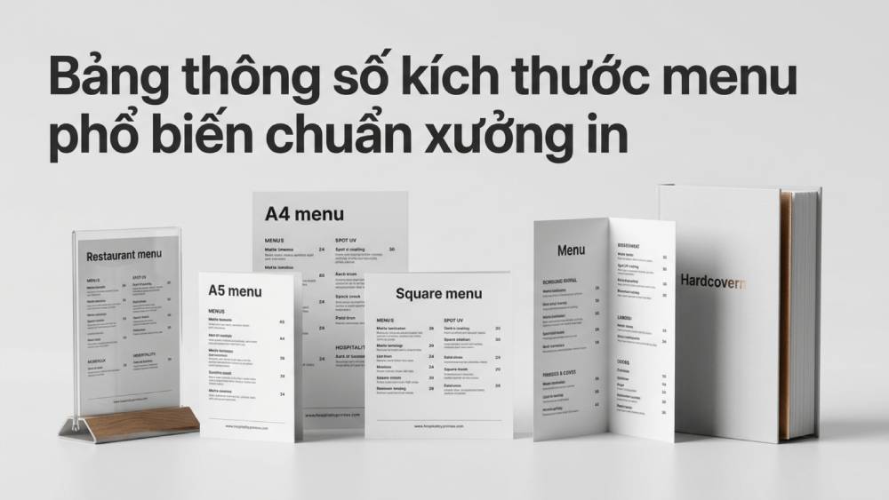 Bảng Thông Số Kích Thước Menu Phổ Biến Chuẩn Xưởng In