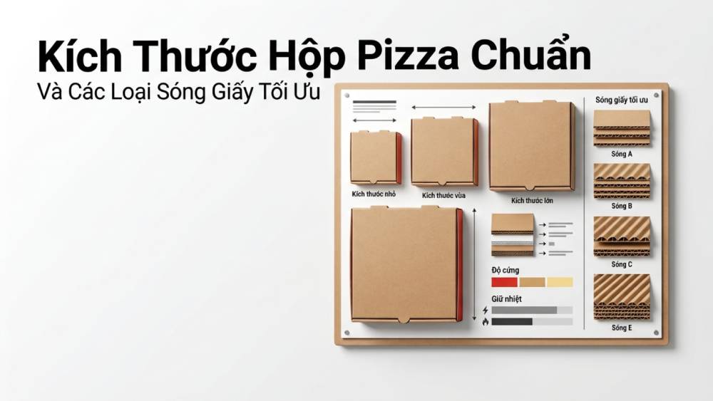 Bảng Tra Cứu Kích Thước Hộp Pizza Chuẩn Và Các Loại Sóng Giấy Tối Ưu Nhất