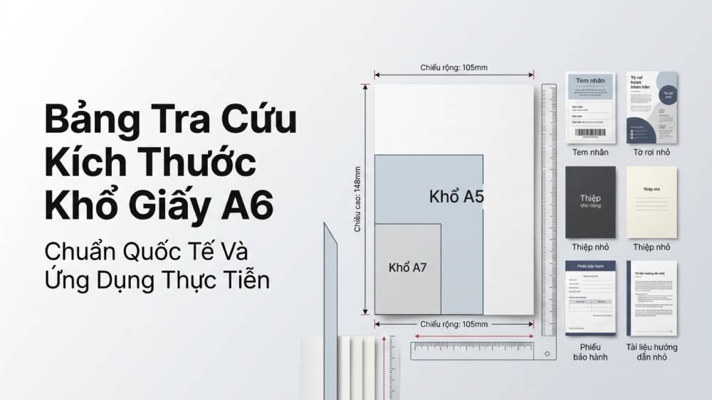 Bảng tra cứu kích thước khổ giấy a6 chuẩn quốc tế và ứng dụng thực tiễn