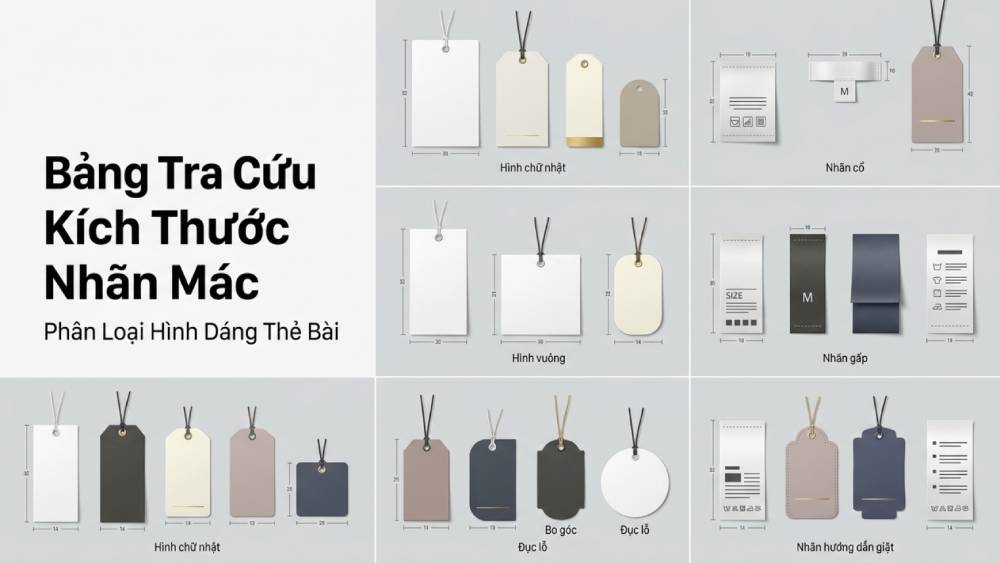 Bảng Tra Cứu Kích Thước Nhãn Mác Quần Áo Chuẩn Và Phân Loại Hình Dáng Thẻ Bài