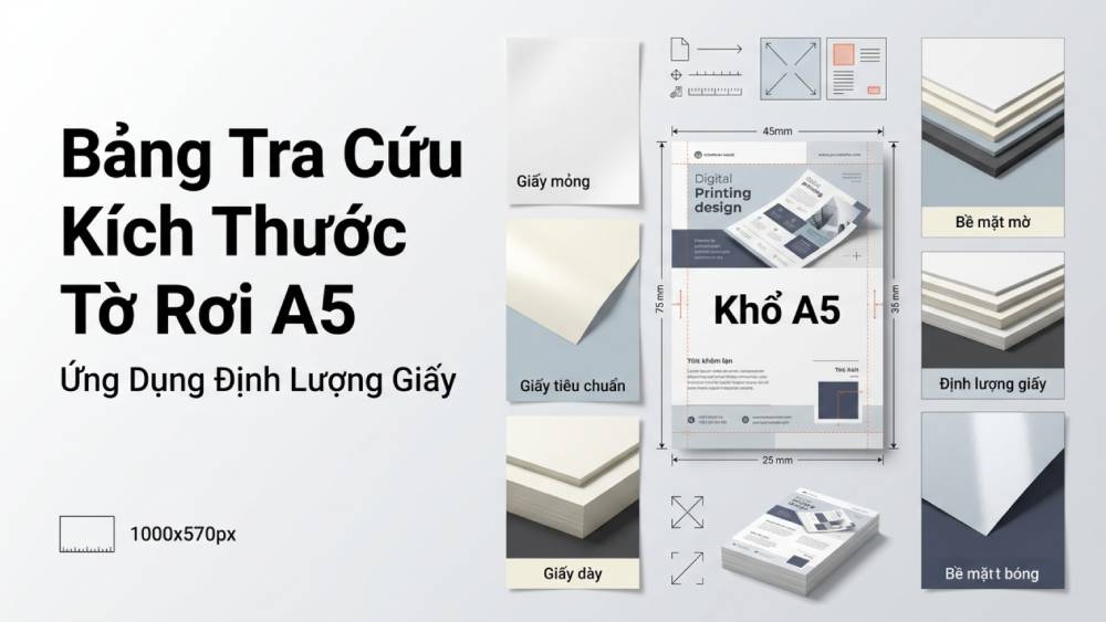 Bảng tra cứu kích thước tờ rơi a5 chuẩn và ứng dụng định lượng giấy