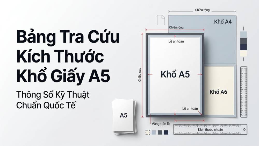 Bảng tra cứu thông số kỹ thuật chi tiết kích thước khổ giấy a5 chuẩn quốc tế