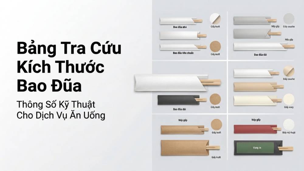 Bảng tra cứu thông số kỹ thuật và kích thước bao đũa tiêu chuẩn cho ngành dịch vụ ăn uống