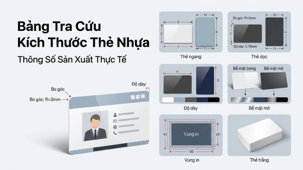 Bảng tra cứu thông số và kích thước thẻ nhựa chuẩn ứng dụng trong sản xuất thực tế