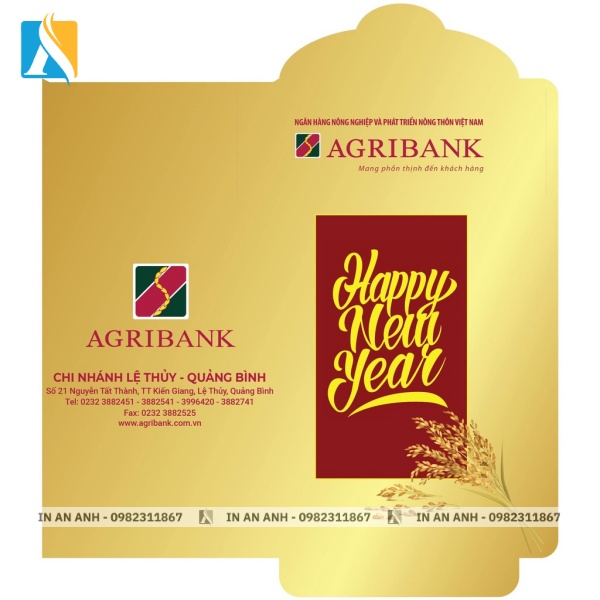 Mẫu bao lì xì ngân hàng Agribank