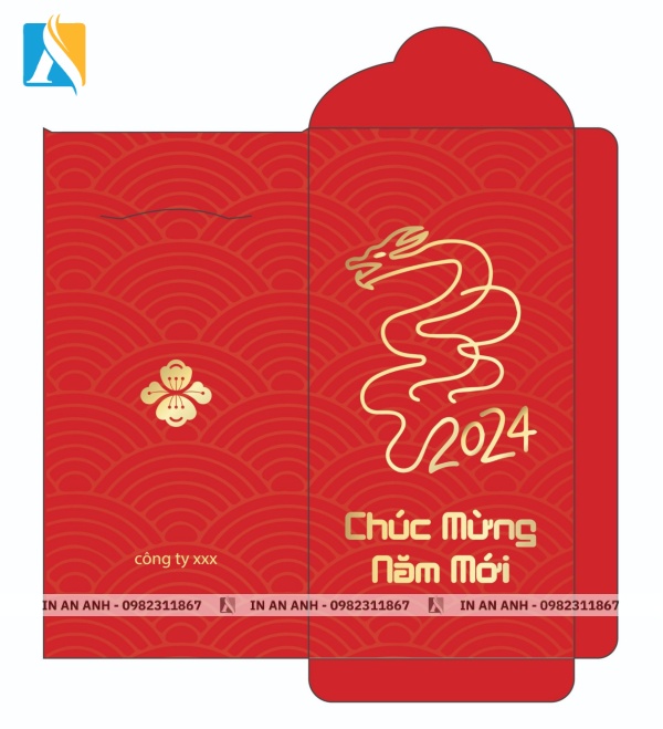 Mẫu bao lì xì đơn giản nhưng vẫn sang trọng