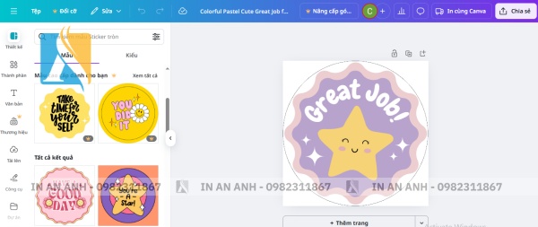 Canva cung cấp đa dạng mẫu sticker có sẵn 
