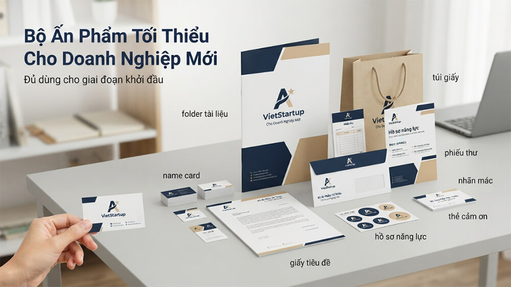 Bộ Nhận Diện Thương Hiệu Cho Người Mới Kinh Doanh - Thiết Kế + In Trọn Bộ