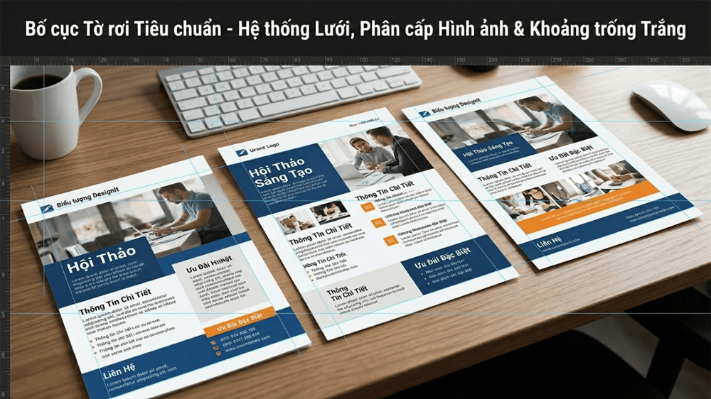 Bố Cục Tờ Rơi Chuẩn - Grid System, Visual Hierarchy & White Space