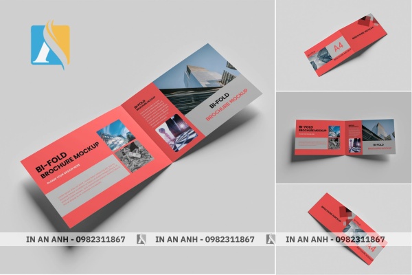 Brochure gấp đôi với phông chữ hiện đại, màu sắc hài hòa