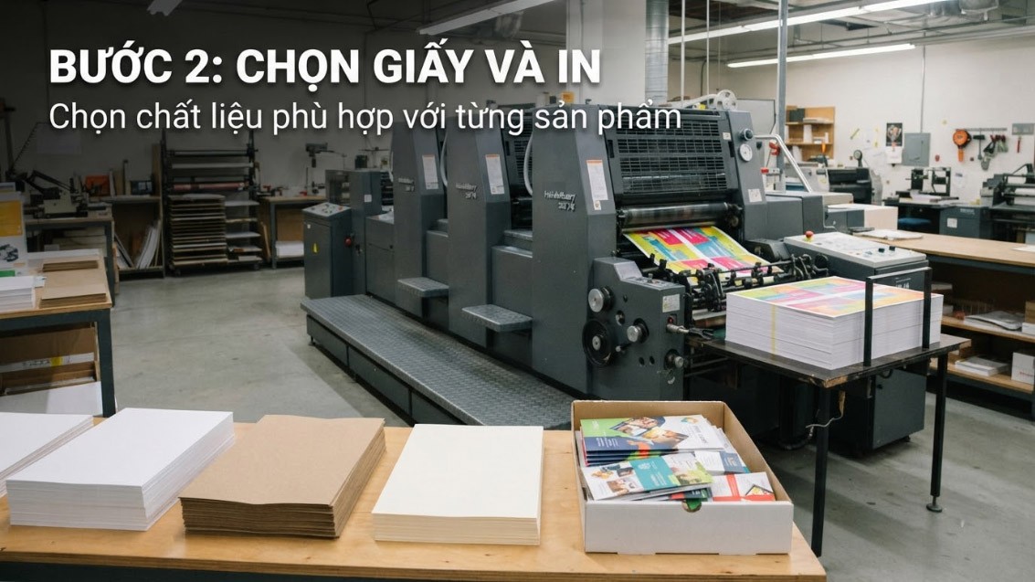 Bước 2 - Chọn giấy và in