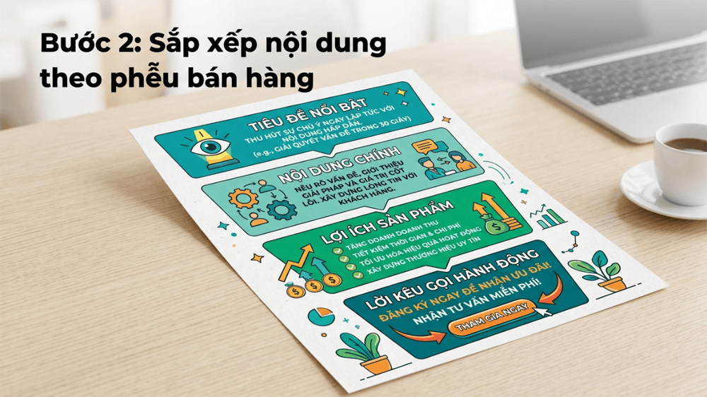 Bước 2: Sắp Xếp Nội Dung Theo Hình Phễu Bán Hàng